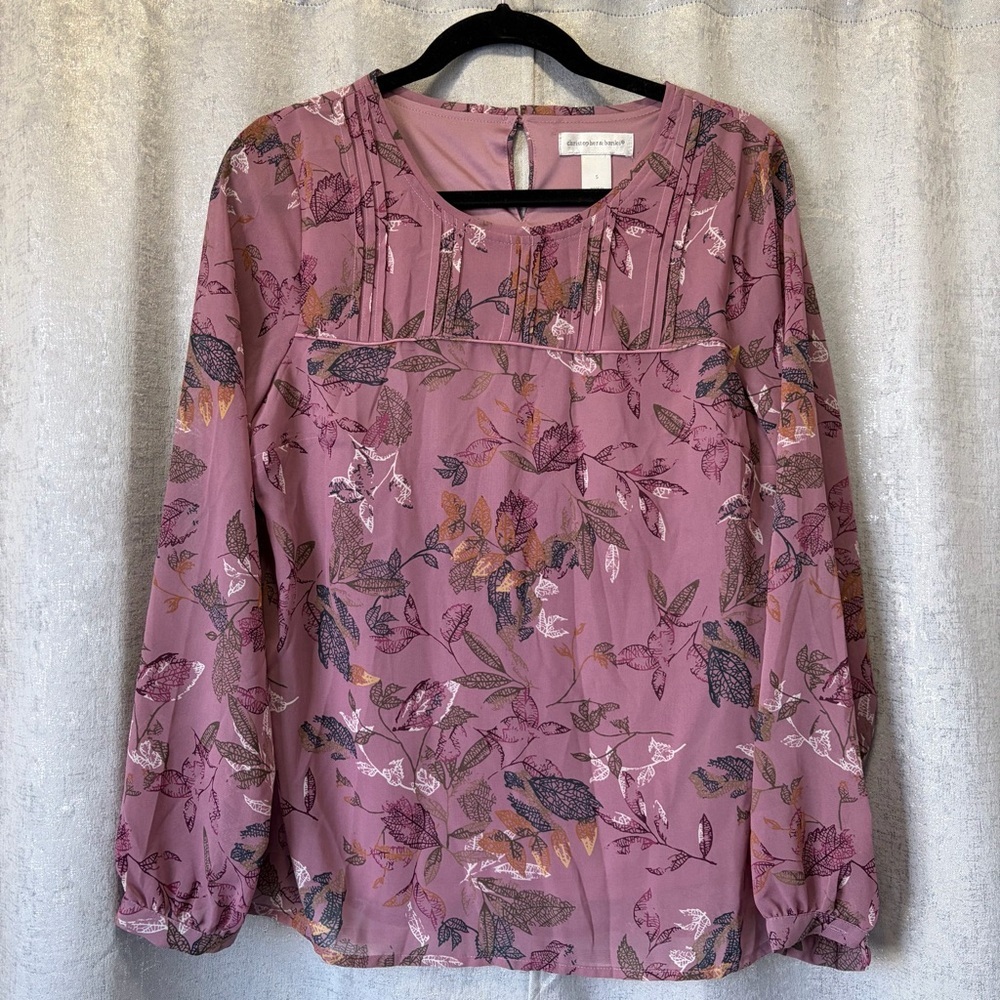 Christopher & Banks Pink Floral Blouse